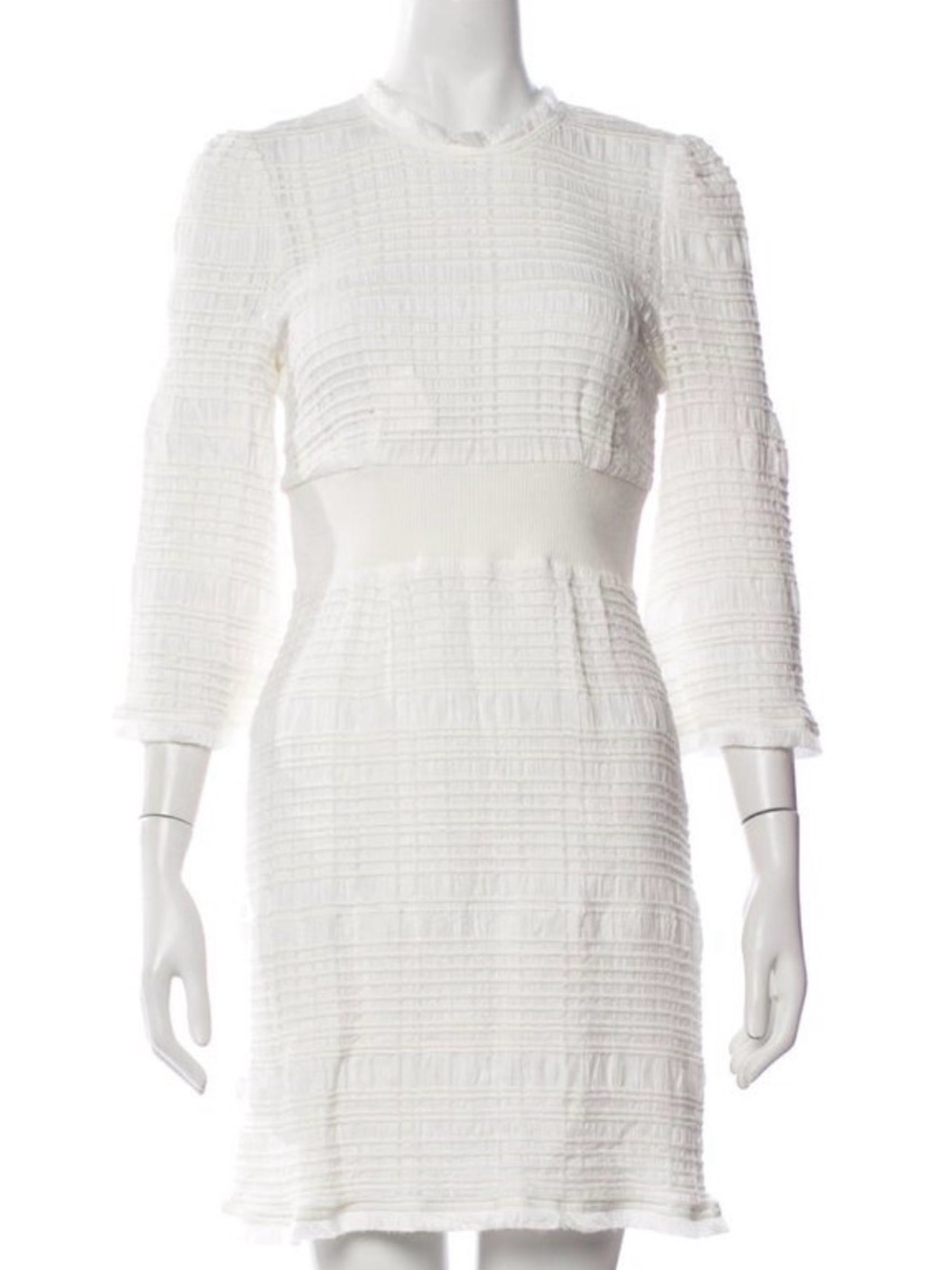 Derek Lam 10 Crosby White Textured Mini Dress - Size 6